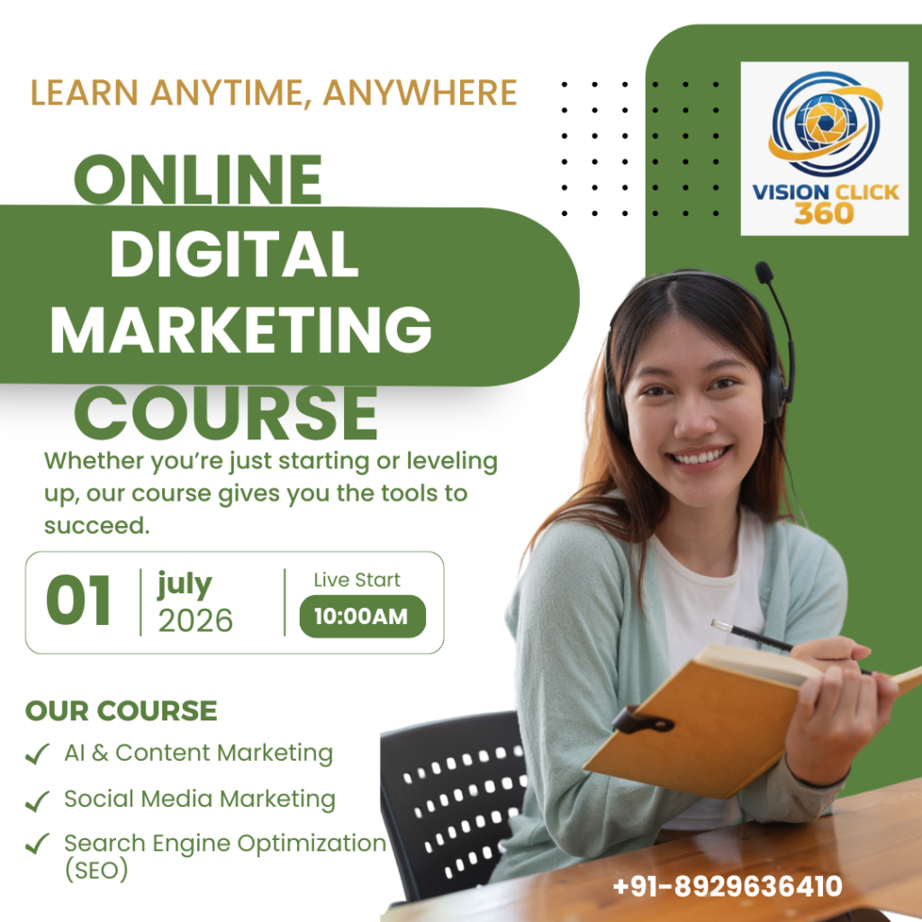 Join online digital marketing course batch in Gaur City Noida Extension at VisionClick 360